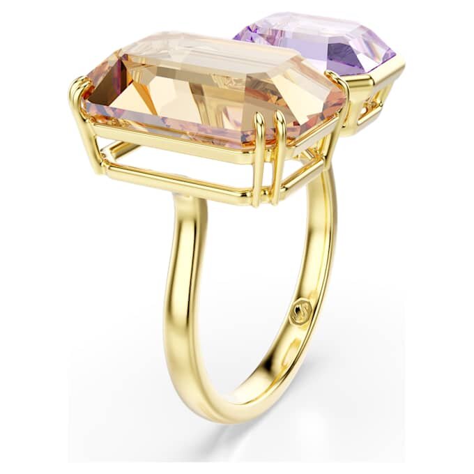 Inel deschis Millenia cu tăietură octogonală, multicolor, placat cu aur Inel deschis Millenia cu tăietură octogonală, multicolor, placat cu aur