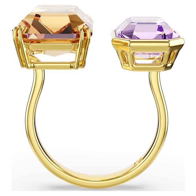 Inel deschis Millenia cu tăietură octogonală, multicolor, placat cu aur Inel deschis Millenia cu tăietură octogonală, multicolor, placat cu aur
