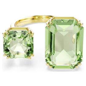 Inel deschis Millenia cu tăietură octogonală, verde, placat cu aur Inel deschis Millenia cu tăietură octogonală, verde, placat cu aur