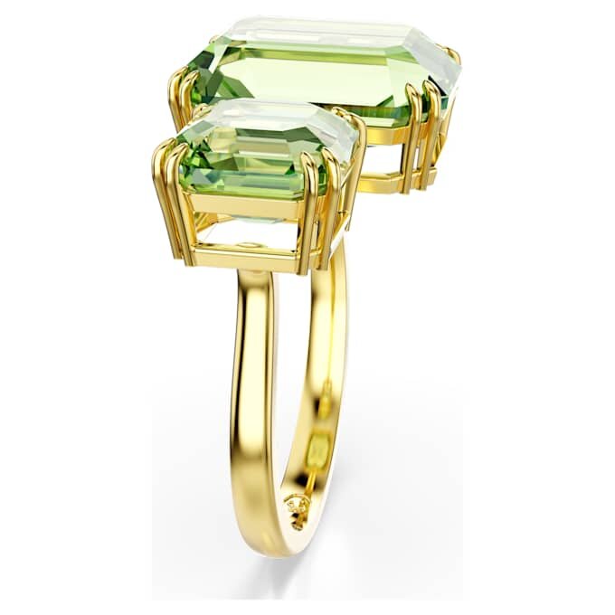 Inel deschis Millenia cu tăietură octogonală, verde, placat cu aur Inel deschis Millenia cu tăietură octogonală, verde, placat cu aur