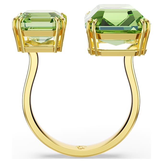 Inel deschis Millenia cu tăietură octogonală, verde, placat cu aur Inel deschis Millenia cu tăietură octogonală, verde, placat cu aur