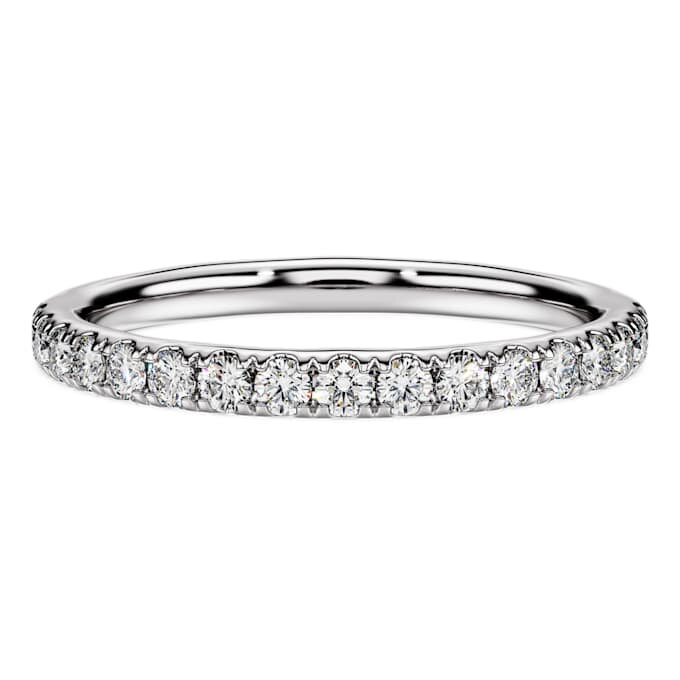 Inel Eternity Band cu diamante create în laborator, 0,4 ct în total, formă rotundă, argint sterling Inel Eternity Band cu diamante create în laborator, 0,4 ct în total, formă rotundă, argint sterling