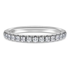Inel Eternity cu diamante create în laborator, 0,4 Ct în total, formă rotundă, aur alb de 14K Inel Eternity cu diamante create în laborator, 0,4 Ct în total, formă rotundă, aur alb de 14K