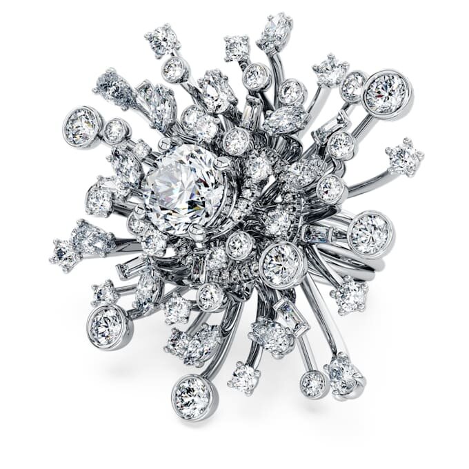 Inel Galaxy cu diamante create în laborator, 9,5 Ct Tw, forme mixte, aur alb de 18K Inel Galaxy cu diamante create în laborator, 9,5 Ct Tw, forme mixte, aur alb de 18K