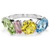 Inel Gema cu tăieturi mixte, multicolor, placat cu rodiu Inel Gema cu tăieturi mixte, multicolor, placat cu rodiu