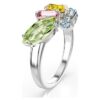 Inel Gema cu tăieturi mixte, multicolor, placat cu rodiu Inel Gema cu tăieturi mixte, multicolor, placat cu rodiu