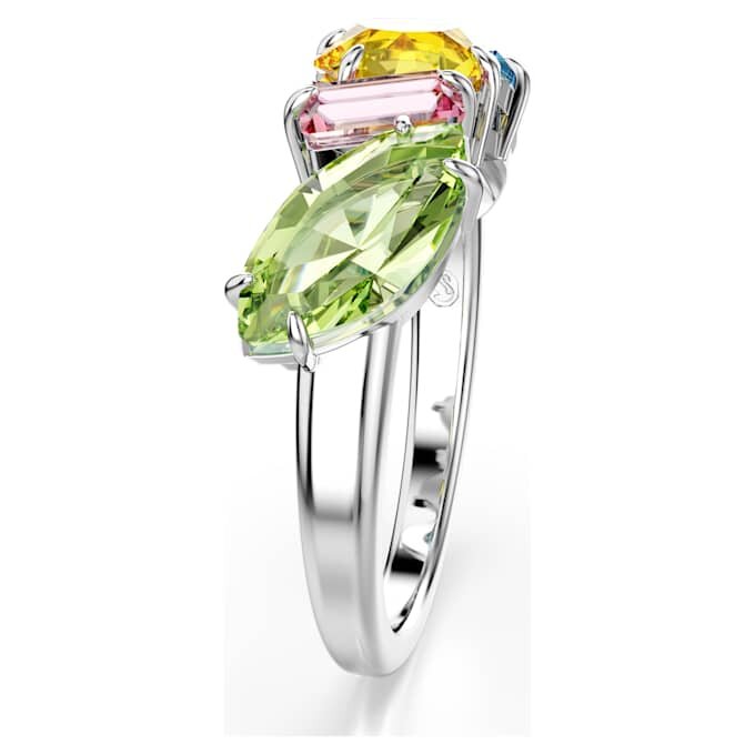 Inel Gema cu tăieturi mixte, multicolor, placat cu rodiu Inel Gema cu tăieturi mixte, multicolor, placat cu rodiu