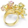 Inel Idyllia cu tăieturi mixte, flori, multicolor, placat cu aur Inel Idyllia cu tăieturi mixte, flori, multicolor, placat cu aur