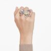 Inel Idyllia cu tăieturi mixte, pavé, flori, multicolor, placat în nuanțe aurii Inel Idyllia cu tăieturi mixte, pavé, flori, multicolor, placat în nuanțe aurii