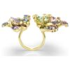 Inel Idyllia cu tăieturi mixte, pavé, flori, multicolor, placat în nuanțe aurii Inel Idyllia cu tăieturi mixte, pavé, flori, multicolor, placat în nuanțe aurii
