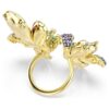 Inel Idyllia cu tăieturi mixte, pavé, flori, multicolor, placat în nuanțe aurii Inel Idyllia cu tăieturi mixte, pavé, flori, multicolor, placat în nuanțe aurii