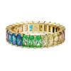 Inel Matrix cu tăietură baguette, multicolor, placat cu aur Inel Matrix cu tăietură baguette, multicolor, placat cu aur