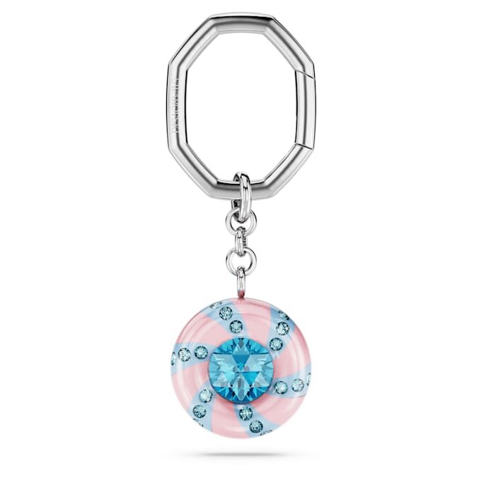 Inel pentru chei cu tăietură rotundă, multicolor, placat cu rodiu Inel pentru chei cu tăietură rotundă, multicolor, placat cu rodiu