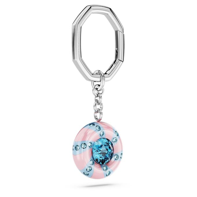 Inel pentru chei cu tăietură rotundă, multicolor, placat cu rodiu Inel pentru chei cu tăietură rotundă, multicolor, placat cu rodiu