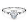 Inel solitar Eternity cu diamante create în laborator, 0,5 carate în total, în formă de inimă, argint sterling