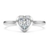 Inel solitar Eternity cu diamante create în laborator, 0,5 carate în total, în formă de inimă, argint sterling