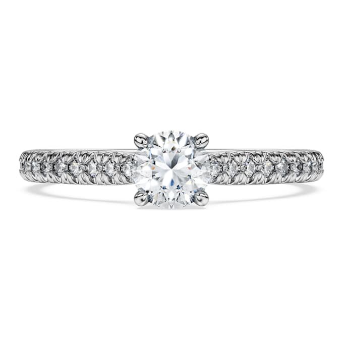 Inel solitar Eternity cu diamante create în laborator, 0,7 ct în total, formă rotundă, aur alb de 14K Inel solitar Eternity cu diamante create în laborator, 0,7 ct în total, formă rotundă, aur alb de 14K