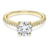 Inel solitar Eternity cu diamante create în laborator, 1,2 carate în total, formă rotundă, aur galben de 14K
