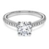 Inel solitar Eternity cu diamante create în laborator, 1,2 Ct în total, formă rotundă, aur alb de 14K Inel solitar Eternity cu diamante create în laborator, 1,2 Ct în total, formă rotundă, aur alb de 14K