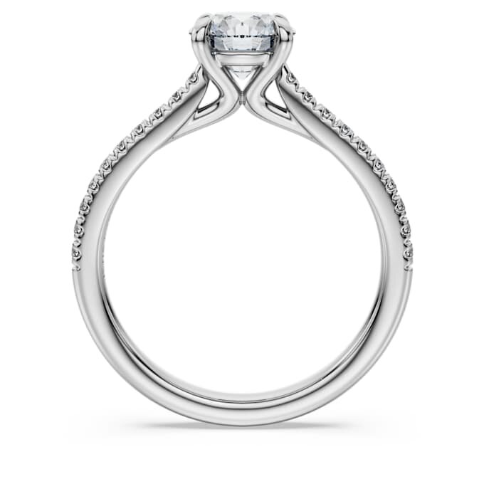 Inel solitar Eternity cu diamante create în laborator, 1,2 Ct în total, formă rotundă, aur alb de 14K Inel solitar Eternity cu diamante create în laborator, 1,2 Ct în total, formă rotundă, aur alb de 14K