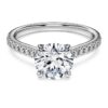 Inel solitar Eternity cu diamante create în laborator, 1,7 carate în total, formă rotundă, aur alb de 14K Inel solitar Eternity cu diamante create în laborator, 1,7 carate în total, formă rotundă, aur alb de 14K