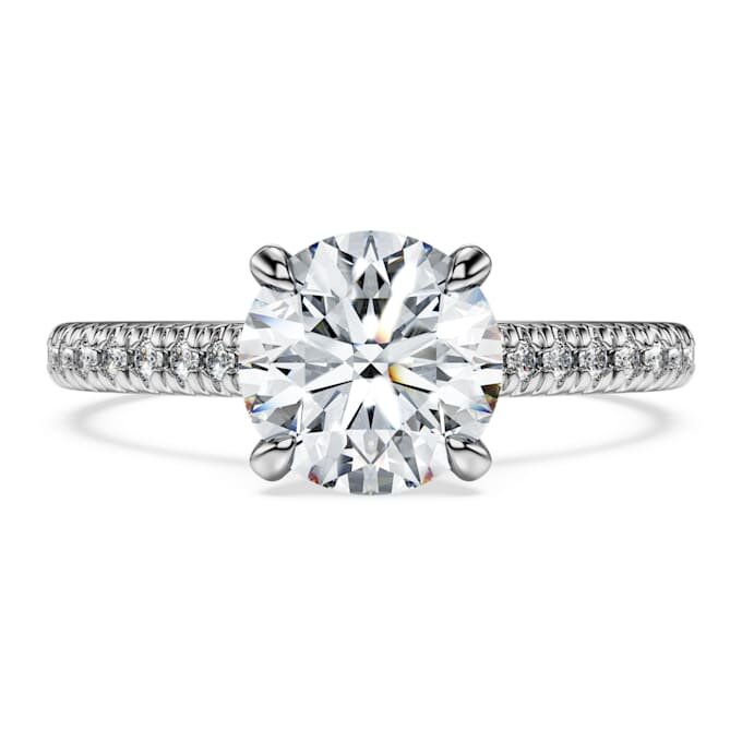 Inel solitar Eternity cu diamante create în laborator, 1,7 carate în total, formă rotundă, aur alb de 14K Inel solitar Eternity cu diamante create în laborator, 1,7 carate în total, formă rotundă, aur alb de 14K