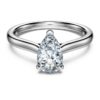 Inel solitar Eternity cu diamante create în laborator, 1 carat în total, formă de pară, aur alb de 14K Inel solitar Eternity cu diamante create în laborator, 1 carat în total, formă de pară, aur alb de 14K
