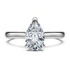 Inel solitar Eternity cu diamante create în laborator, 1 carat în total, formă de pară, aur alb de 14K Inel solitar Eternity cu diamante create în laborator, 1 carat în total, formă de pară, aur alb de 14K