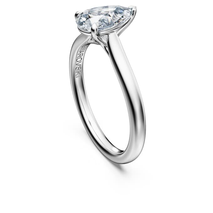 Inel solitar Eternity cu diamante create în laborator, 1 carat în total, formă de pară, aur alb de 14K Inel solitar Eternity cu diamante create în laborator, 1 carat în total, formă de pară, aur alb de 14K