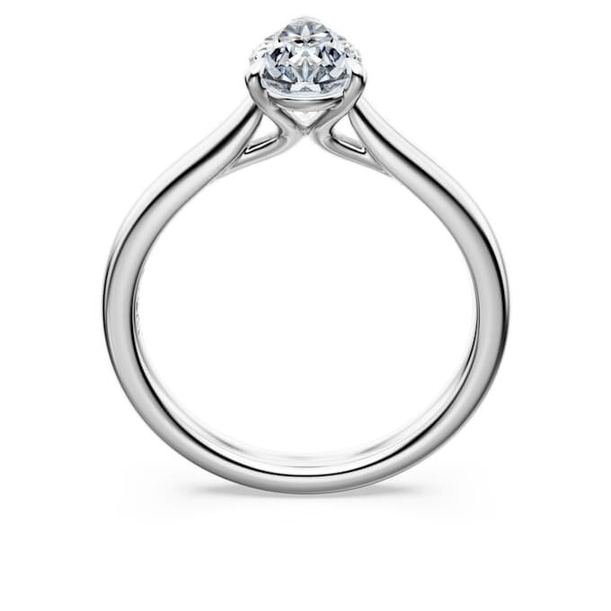 Inel solitar Eternity cu diamante create în laborator, 1 carat în total, formă de pară, aur alb de 14K Inel solitar Eternity cu diamante create în laborator, 1 carat în total, formă de pară, aur alb de 14K