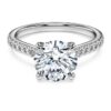 Inel solitar Eternity cu diamante create în laborator, 2,2 Ct în total, formă rotundă, aur alb de 14K Inel solitar Eternity cu diamante create în laborator, 2,2 Ct în total, formă rotundă, aur alb de 14K