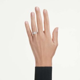 Inel solitar Eternity cu diamante create în laborator, 2,25 Ct în total, formă rotundă, aur alb de 14K Inel solitar Eternity cu diamante create în laborator, 2,25 Ct în total, formă rotundă, aur alb de 14K