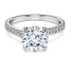 Inel solitar Eternity cu diamante create în laborator, 2,25 Ct în total, formă rotundă, aur alb de 14K Inel solitar Eternity cu diamante create în laborator, 2,25 Ct în total, formă rotundă, aur alb de 14K