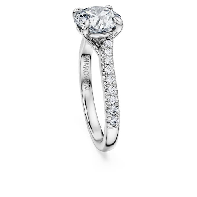 Inel solitar Eternity cu diamante create în laborator, 2,25 Ct în total, formă rotundă, aur alb de 14K Inel solitar Eternity cu diamante create în laborator, 2,25 Ct în total, formă rotundă, aur alb de 14K