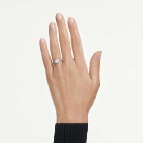 Inel solitar Eternity Halo cu diamante create în laborator, 0,45 carate în total, formă rotundă, argint sterling Inel solitar Eternity Halo cu diamante create în laborator, 0,45 carate în total, formă rotundă, argint sterling