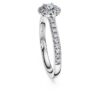 Inel solitar Eternity Halo cu diamante create în laborator, 0,45 carate în total, formă rotundă, argint sterling Inel solitar Eternity Halo cu diamante create în laborator, 0,45 carate în total, formă rotundă, argint sterling
