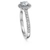 Inel solitar Eternity Halo cu diamante create în laborator, 0,8 carate în total, formă rotundă, aur alb de 14K Inel solitar Eternity Halo cu diamante create în laborator, 0,8 carate în total, formă rotundă, aur alb de 14K