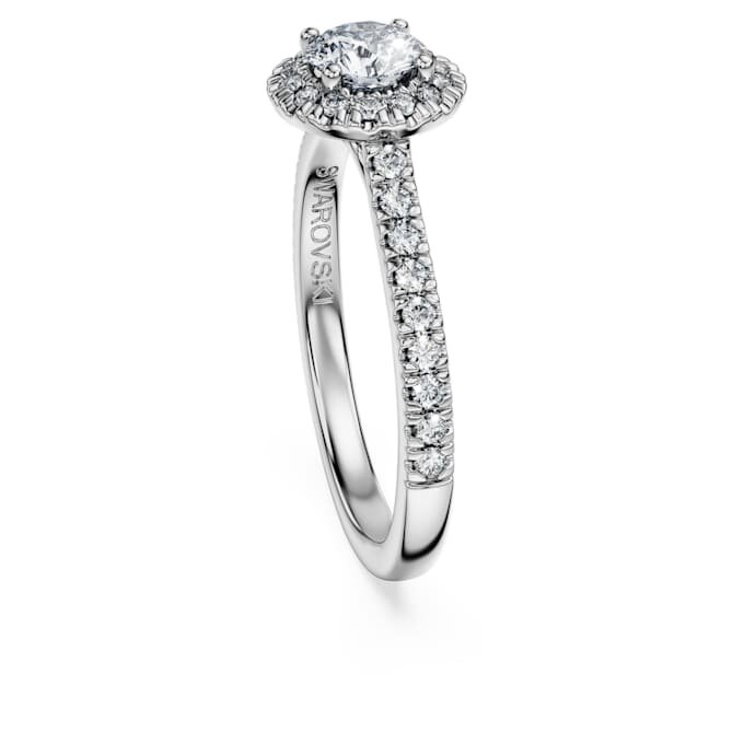 Inel solitar Eternity Halo cu diamante create în laborator, 0,8 carate în total, formă rotundă, aur alb de 14K Inel solitar Eternity Halo cu diamante create în laborator, 0,8 carate în total, formă rotundă, aur alb de 14K