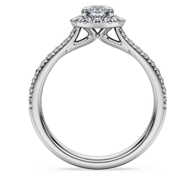 Inel solitar Eternity Halo cu diamante create în laborator, 0,8 carate în total, formă rotundă, aur alb de 14K Inel solitar Eternity Halo cu diamante create în laborator, 0,8 carate în total, formă rotundă, aur alb de 14K