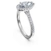 Inel solitar Eternity Halo cu diamante create în laborator, 1,3 carate în total, formă de pară, aur alb de 14K Inel solitar Eternity Halo cu diamante create în laborator, 1,3 carate în total, formă de pară, aur alb de 14K