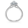 Inel solitar Eternity Halo cu diamante create în laborator, 1,3 carate în total, formă de pară, aur alb de 14K Inel solitar Eternity Halo cu diamante create în laborator, 1,3 carate în total, formă de pară, aur alb de 14K