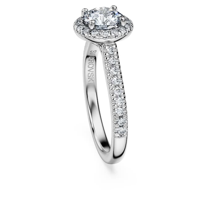 Inel solitar Eternity Halo cu diamante create în laborator, 1,33 carate în total, formă rotundă, aur alb de 14K Inel solitar Eternity Halo cu diamante create în laborator, 1,33 carate în total, formă rotundă, aur alb de 14K