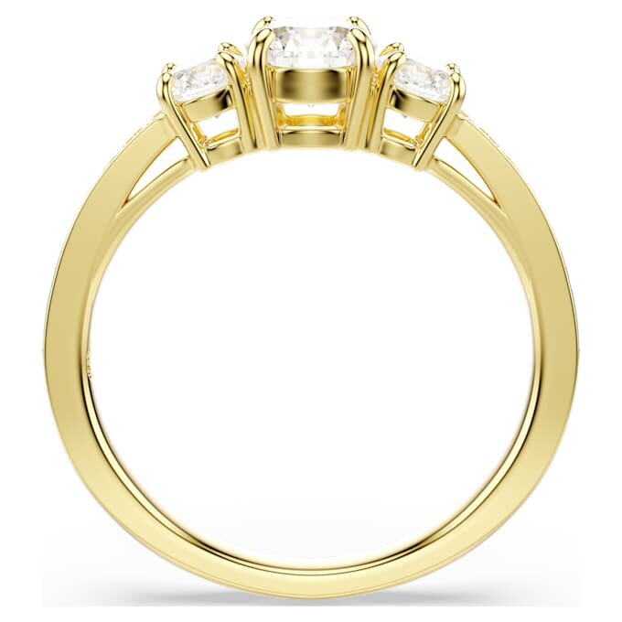 Inel Stilla Attract cu tăietură rotundă, alb, placat cu aur Inel Stilla Attract cu tăietură rotundă, alb, placat cu aur