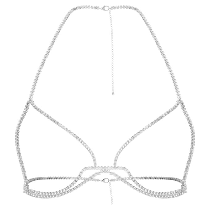 Lanț pentru corp Millenia cu cristale rotunde, alb, placat cu rodiu Lanț pentru corp Millenia cu cristale rotunde, alb, placat cu rodiu