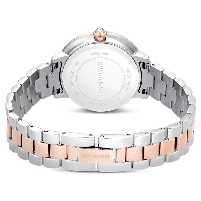Matrix 3-Link Ceas, fabricat în Elveția, brățară metalică, finisaj argintiu și auriu roz Matrix 3-Link Ceas, fabricat în Elveția, brățară metalică, finisaj argintiu și auriu roz