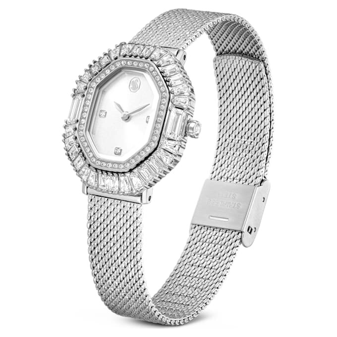 Matrix Octagon cu brățară metalică, nuanță argintie, oțel inoxidabil Matrix Octagon cu brățară metalică, nuanță argintie, oțel inoxidabil