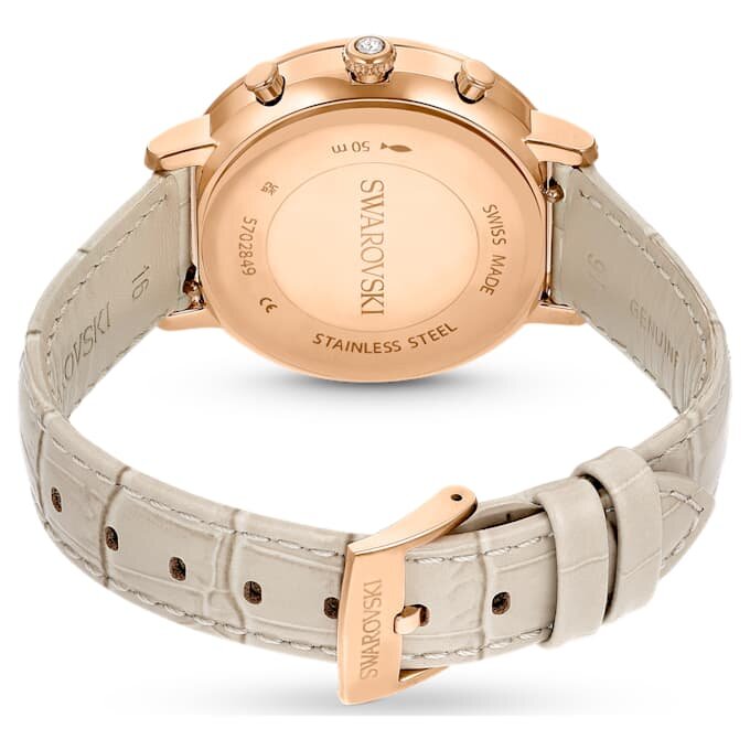 Matrix Tennis Chrono, fabricat în Elveția, curea din piele, bej, finisaj în nuanțe de aur roz Matrix Tennis Chrono, fabricat în Elveția, curea din piele, bej, finisaj în nuanțe de aur roz