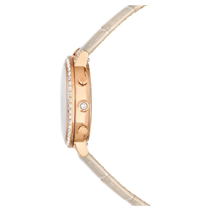Matrix Tennis Chrono, fabricat în Elveția, curea din piele, bej, finisaj în nuanțe de aur roz Matrix Tennis Chrono, fabricat în Elveția, curea din piele, bej, finisaj în nuanțe de aur roz