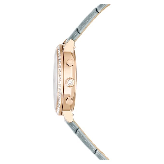 Matrix Tennis Chrono fabricat în Elveția, curea din piele, gri, finisaj auriu-șampanie Matrix Tennis Chrono fabricat în Elveția, curea din piele, gri, finisaj auriu-șampanie
