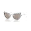 Ochelari de soare cu clemă 2 în 1, model statement, formă „ochi de pisică”, Sk7011, albi Ochelari de soare cu clemă 2 în 1, model statement, formă „ochi de pisică”, Sk7011, albi